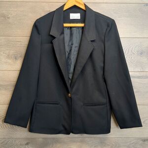 Cricket Lane Black Button Blazer Women's Regular Size Large